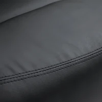 Homcom Fotoliu Relax cu spătar rabatabil și suport pentru picioare care se ridică din piele ecologică negru, 81x90x105cm(m-10)