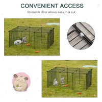 PawHut Pet Playpen DIY Small Animal Cage Metal Wire Yard Fence Playhouse with Door Non-slip Pad Indoor Outdoor for Kitten Bunny Chinchilla Guinea Pig(m-7)