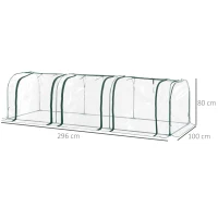 Outsunny® Szklarnia Foliowa Cieplarnia z 3 Drzwiami Uprawa Roślin Ochrona UV Stal PCV(m-3)