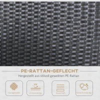 Outsunny poly-rotan zitset 4-delig Zitgroep tuinmeubel set lounge metaal zwart(m-4)