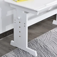 HOMCOM Adjustable Height Study Desk for Students Computer Desk, Home Learning Center Desk with Tilting Desktop and Storage Drawer, White(m-11)
