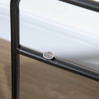 HOMCOM Bijzettafel met Industrieel Design en 2-in-1 Functie incl. Dienblad, Zwart + Natuur(m-5)