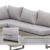 Outsunny Poly-rotan tuinmeubelen 3-delig. loungeset zitgroep set met aflegvlakken(m-5)