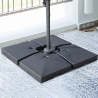 Outsunny Zonneschermstandaard, parasolgewicht, 4-delig. Kan gevuld worden met zand water tot 130 kg(m-9)