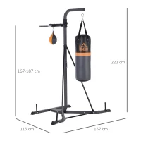 Aosom® STOJAK UCHWYT NA WOREK BOKSERSKI Z GRUSZKĄ NA WOREK DO 100 KG stal 104 X 156 X 202 cm(m-3)