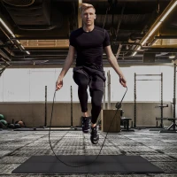 HOMCOM Puzzle Floor Mats Exercise Mat with Interlocking Tiles EVA Foam 23Sq Ft Protective Flooring for Gyms Kids Room Black(m-6)