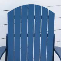 Outsunny krzesło ogrodowe Adirondack z uchwytem na kubek leżak ogrodowy krzesło balkonowe lite drewno kolor niebieski 97 x 72,5 x 93 cm(m-8)