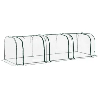 Outsunny® Szklarnia Foliowa Cieplarnia z 3 Drzwiami Uprawa Roślin Ochrona UV Stal PCV(m-11)