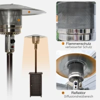 Straalkachel terrasverwarmer polyrotan terrasverwarmer stand tuinverwarmer aflegvlak(m-6)