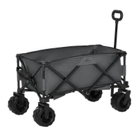 Outsunny Bollerwagen Faltbarer Handwagen 360° Gartenwagen Transportwagen mit  Teleskop Griff Verstellbarer Griffhöhe Strandwagen bis 70 kg Tragkraft Metall Oxford Dunkelgrau 108 x 55 x 59-89 cm(m-13)