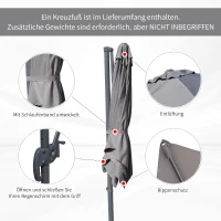 Outsunny Sonnenschirm 245 cm x 245 cm(m-7)