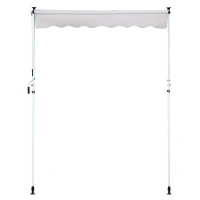 Outsunny Luifel opklaparm klem luifel zonwering handslinger balkon aluminium 2 x 1,2 m creme(m-11)