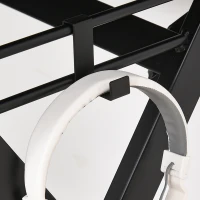 HOMCOM 47 inch/1.2M Gaming Computer Desk Writing Racing Table Workstation with Headphone Hook Curved Front Adjustable Feet for Home Office Use(m-10)