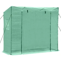 Outsunny Gewächshaus Treibhaus Tomatenhaus mit 2 Fenstern Frühbeet 200x73x168 cm Grün(m-11)