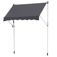 Outsunny Markise Klemmmarkise Sonnenschutz Faltarm Handkurbel Balkon Alu Grau 2x1,2m(m-1)