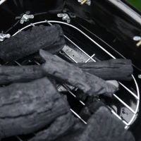 Outsunny grill składany grill na węgiel drzewny grill przenośny grill stołowy grill ogrodowy metal czarny 59 x 43 x 39 cm(m-8)