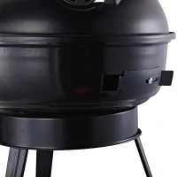 Outsunny® grill kociołkowy grill węglowy kempingowy grill piknikowy przenośny metalowy czarny(m-9)