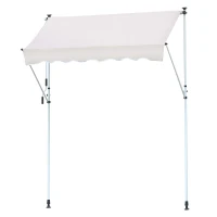 Outsunny markiza zaciskowa, osłona przeciwsłoneczna, składane ramię, korbka ręczna, balkon aluminiowy, kremowa 2x1,2 m(m-1)