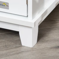 PawHut Katzenschrank für Katzentoilette Katzenklo Katzenhaus Katzenkommode Katzenhöhle mit Trennwand Schrank Weiß 95,4 x 54 x 57,5 cm(m-8)