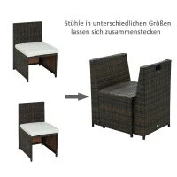 Outsunny 5-delig Poly-rotan tuinmeubelen tuinset rotan meubelen lounge(m-4)