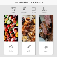 Outsunny houtskoolgrill tafelgrill inklapbare grill draagbare picknickgrill tuin metaal(m-7)