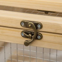 PawHut 2 Tiers Wooden Hamster Cage, Small Animal Cage Hutch with Pull-Out Tray, Openable Top, Ladder, Seesaw, Running Wheel(m-9)