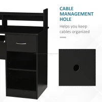 HOMCOM Modern Wooden Computer Desk Workstation with Keyboard Tray, Drawer & Monitor Stand for Home Office, Study(m-4)