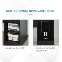 HOMCOM Modern Wooden Computer Desk Workstation with Keyboard Tray, Drawer & Monitor Stand for Home Office, Study(m-7)