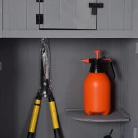 Outsunny Casetta in Legno da Giardino con Tetto Impermeabile, Armadio da Esterno Porta Attrezzi da Giardino con 3 Mensole, 77×54.2×179cm(m-7)