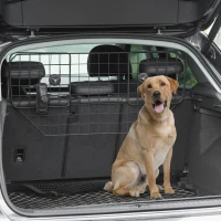 PawHut Dog Guard for Cars Adjustable Boot Barrier Metal Mesh Pet Headrest, 90-120W x 40.5H cm(m-10)