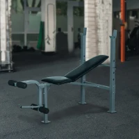 HOMCOM Banco de Musculación Banco de Pesas Maquina de Fitness Entrenar Musculos 165x68x114cm con Respaldo Regulable Espuma(m-10)