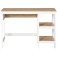 HOMCOM Computer Desk with Display Shelves Home Office Table Workstation, Oak and White Wood Grain(m-11)