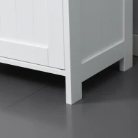 kleankin Pedestal Under Sink Cabinet with Double Doors, Modern Bathroom Vanity Storage Unit with Shelves, White(m-5)