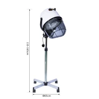 HOMCOM Professional Hair Dryer Adjustable Hooded Stand Up Hair Bonnet Dryer, Floor Standing Rolling Base with Wheels for Beauty Salon Equipment Home(m-3)