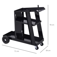 Durhand Carucior de Atelier 3 Rafturi cu Roti – Negru(m-3)