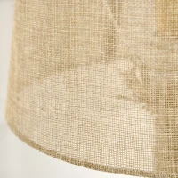 HOMCOM Nautical Table Lamp, Farmhouse Bedside Lamp with Knotted Rope and Fabric Lampshade for Bedroom, Study, Living Room, Beige(m-7)