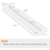 Outsunny Saltea pentru Sezlong Scaun pentru Soare de Gradina, Alb,Crem,198x53x5cm(m-3)