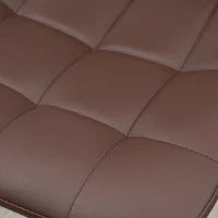 HOMCOM Adjustable Bar Stools Set of 2, Swivel PU Leather Upholstered Barstools with Tufted Seat and Back, Breakfast Bar Chairs for Kitchen Counter, Brown(m-8)