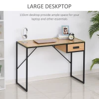 HOMCOM Birou Compact cu Design industrial cu 1 Sertar(m-7)