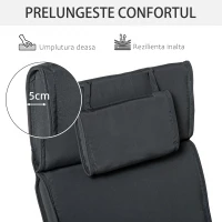 Outsunny Saltea pentru Sezlong Scaun pentru Soare de Gradina, Gri,198x53x5cm(m-5)