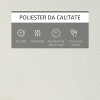 Outsunny Saltea pentru Sezlong Scaun pentru Soare de Gradina, Alb,Crem,198x53x5cm(m-7)