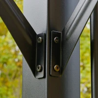 Outsunny Pergola rétractable 3L x 3l x 2H m structure métal époxy anticorrosion noir double toile polyester haute densité gris(m-8)