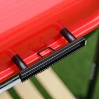 Outsunny Barbecue pe Carbune cu Capac si Roti in Otel Rosu Negru(m-11)