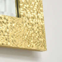 HOMCOM Espejo de Pared 80x60 cm Espejo Decorativo con Marco de Mosaico 3D Estilo Moderno Entrada Dorado(m-6)