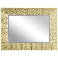 HOMCOM Espejo de Pared 80x60 cm Espejo Decorativo con Marco de Mosaico 3D Estilo Moderno Entrada Dorado(m-7)
