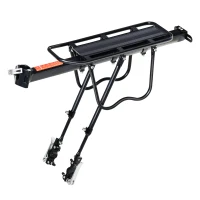 HOMCOM Portaequipajes para Bicicleta Parrilla Trasera Bicicleta de Aluminio con Reflector Rojo para Maletas Ciclismo Carga Máx. 25 kg 58x39x14,5 cm Negro(m-1)