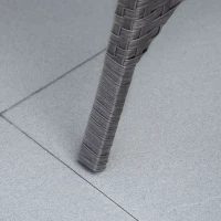 Outsunny 10PCs Garden Rattan Corner Dining Sofa Set 9-Seater Patio Furniture Set Glass Table Stools w/ Cushions & Pillow(m-13)