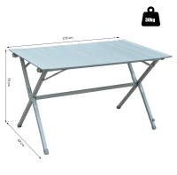 Outsunny® aluminium roltafel kampeertafel draagtas klaptafel universele tafel tuintafel(m-3)
