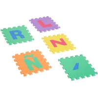 HOMCOM Kids Puzzle Mat Interlocking Foam Mats Soft Mat Puzzle Game for Children 3.6㎡ Alphabet Letters and Numbers 0-9 Washable(m-10)