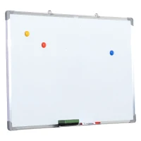 HOMCOM Whiteboard Magnettafel Wandtafel Weißwandtafel magnetisch mit Alurahmen inkl. Boardmarker Boardlöscher und Haftmagneten 90x60cm(m-9)